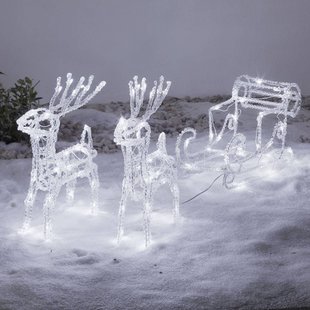 Konstsmide Christmas Sprankelende LED outdoor decoratie rendier met slee