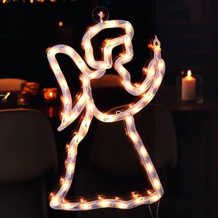 Konstsmide Christmas LED raamsilhouet Engel voor binnen 50 lampjes