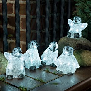 Konstsmide Christmas Set van vijf LED acryl lichtfiguren babypinguïns