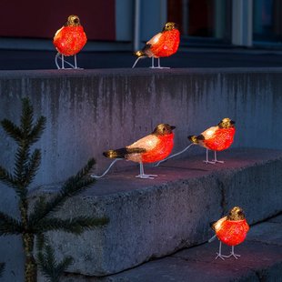 Konstsmide Christmas Rotkehlchen - LED acryl lichtgevende figuren 5 stuks