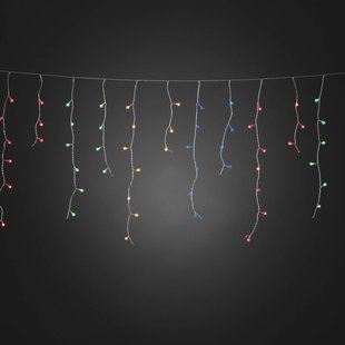 Konstsmide Christmas LED lichtgordijn ijsregen, kleurrijke bollen, 200-flg.