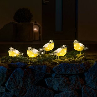 Konstsmide Christmas LED verlichte figuren van Vögels voor buiten, setE van 5