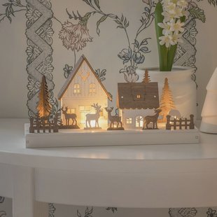 Konstsmide Christmas LED silhouet boshuisje met rendier