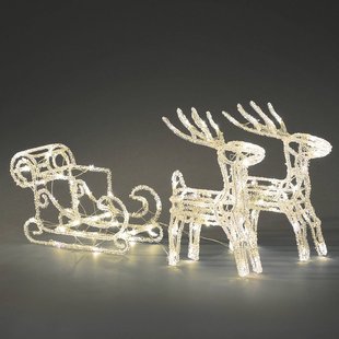 Konstsmide Christmas LED lichtfiguur slee met 2 rendieren, IP44