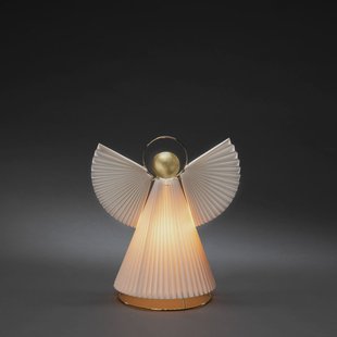 Konstsmide Christmas Sfeerlamp engel van papier E14 wit/messing 36cm