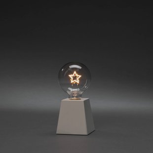 Konstsmide Christmas LED tafel-sfeerlamp van hout met ster-filament