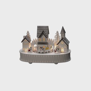 Konstsmide Christmas LED lichtboog huis en kerk, batterijvoeding