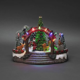 Konstsmide Christmas Tafeldeco christmaszoo, bonte LEDs en muziek