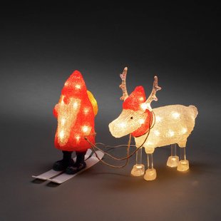 Konstsmide Christmas LED sfeerlamp kerstman en rendier IP44