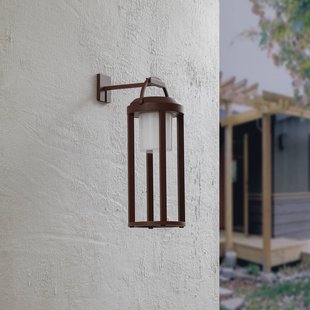 Lucande 2-in-1 LED-zonne-wandlamp Tilena, roest, rond, aluminium