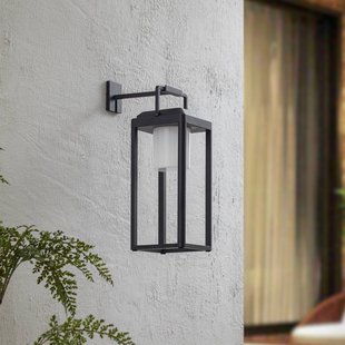 Lucande LED wandlamp Tilena, hoekig, zwart, aluminium