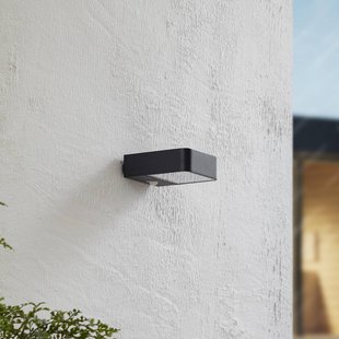 Lucande LED buitenwandlamp Dava op zonne-energie, hoogte 5 cm, sensor