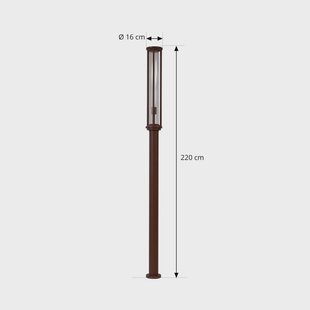 Lucande buitenlamp Alivaro, roestkleurig, 220 cm, E27, IP65