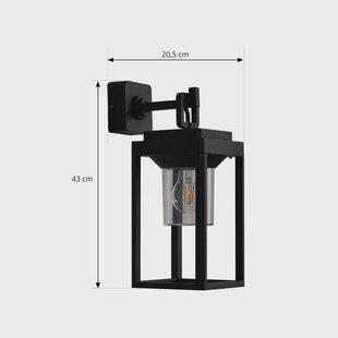Lucande Milanka buitenwandlamp, zwart, aluminium, 43 cm