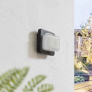 Lindby LED buiten wandlamp Sibara, antraciet, hoekig, IP54