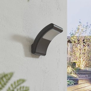 Lindby LED buitenwandlamp Radane, donkergrijs, hoekig, IP54