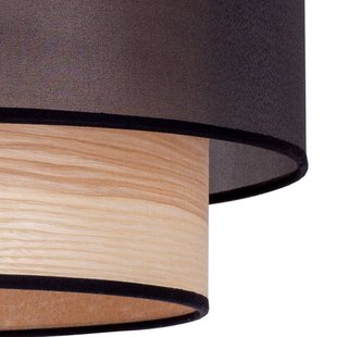 Euluna plafondlamp Cedrik, organza zwart, essenfineer