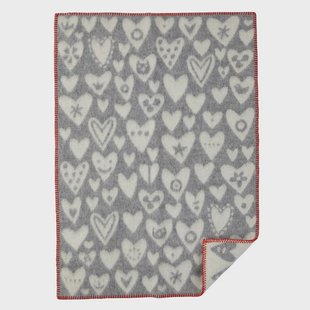 Klippan Yllefabrik Baby Heart kinderdeken grijs
