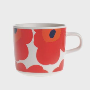 Marimekko Unikko koffiemok 20 cl rood-wit