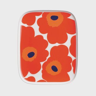 Marimekko Unikko schotel 15x12 cm rood-wit