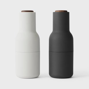 Audo Copenhagen Bottle Grinder molen 2-pack Ash-carbon (dop walnoothout)