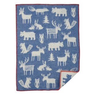 Klippan Yllefabrik Forest kinderplaid blauw
