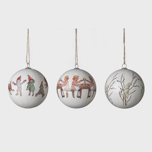 Design House Stockholm Elsa Beskow kerstballen 3-pack Set Nr. 2