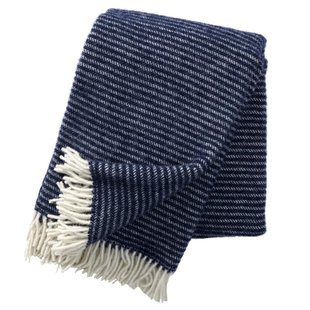 Klippan Yllefabrik Ralph wollen plaid marineblauw
