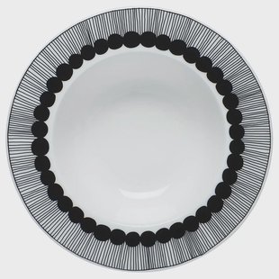 Marimekko Siirtolapuutarha diep bord Ø 20 cm. zwart-wit