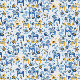 Arvidssons Textil Leksand mini stof Geel-blauw