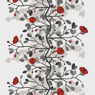 Arvidssons Textil Ofelia stof rood-bruin