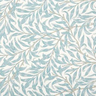 Jakobsdals Ramas stof Turquoise-wit