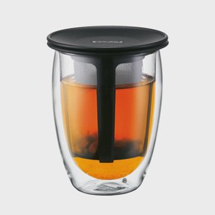 Bodum Tea For One glas met theezeef zwart