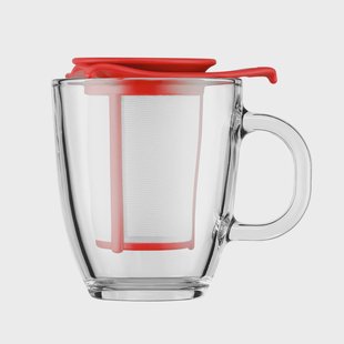 Bodum Yo-Yo theekop met zeef rood