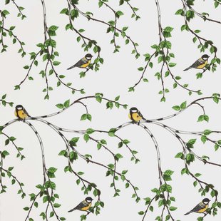 Arvidssons Textil Gläntan stof wit-groen