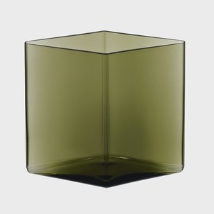 Iittala Ruutu vaas 20,5 x 18 cm mosgroen