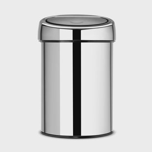 Brabantia Touch Bin prullenbak 3 liter muurgemonteerd briljant staal