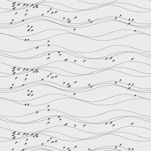 Arvidssons Textil Flyttfåglar stof zwart