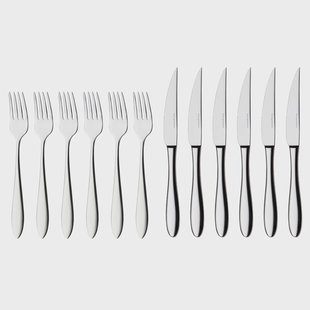 Hardanger Bestikk Fjord steakbestek 12 delig roestvrij staal