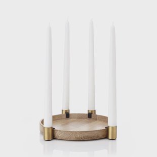 Applicata Luna kaarsenhouder eiken - messing