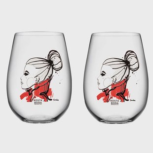 Kosta Boda All about you glas 57 cl 2-pack want you (rood)