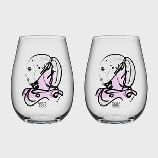 Kosta Boda All about you glas 57 cl 2-pack love you (roze)
