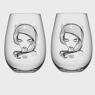 Kosta Boda All about you glas 57 cl 2-pack need you (wit)