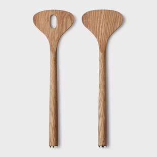 Georg Jensen Alfredo saladebestek eikenhout 28 cm.