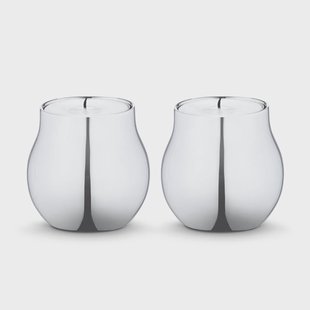 Georg Jensen Cafu waxinelichthouder 2-pack roestvrij staal