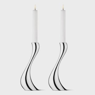 Georg Jensen Cobra kaarsenhouder 2-stuks groot -24 cm.