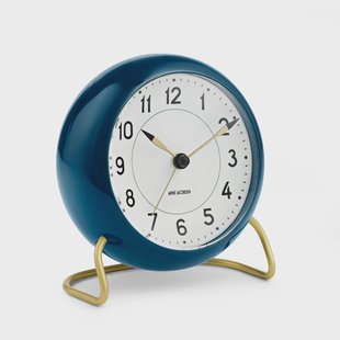 Arne Jacobsen Clocks AJ Station tafelklok petrolblauw petrolblauw Arne Jacobsen Clocks AJ Station tafelklok petrolblauw petrolblauw