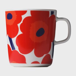 Marimekko Unikko theemok 4 dl. Rood-wit