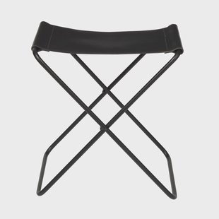 Broste Copenhagen Nola klapkruk leer Zwart -45 cm.