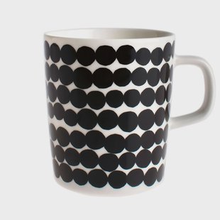 Marimekko Räsymatto mok 25 cl zwart-wit